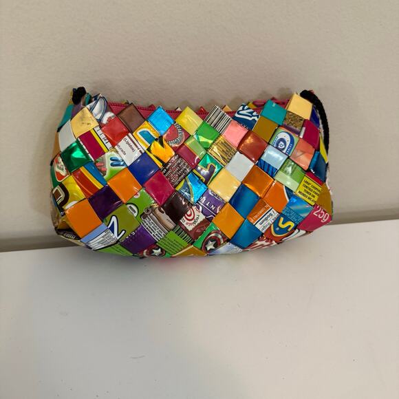Colorful Candy Gum Wrapper Purse Shoulder Crossbody Bag Handmade Recycled Small - Picture 6 of 8
